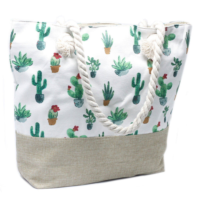 Klassieke Tas - Touw Handvat - Mini Cactus