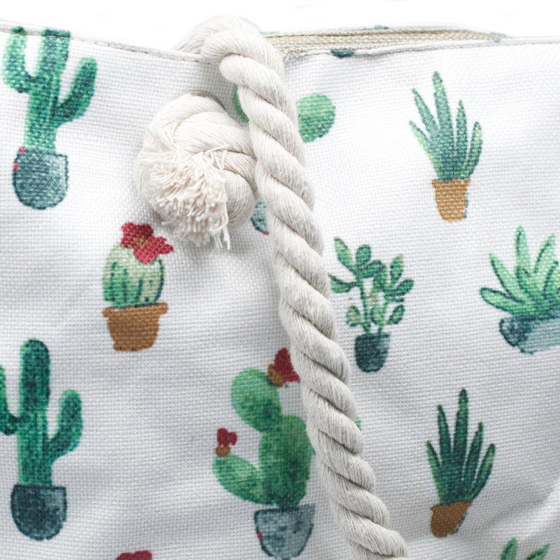 Klassieke Tas - Touw Handvat - Mini Cactus