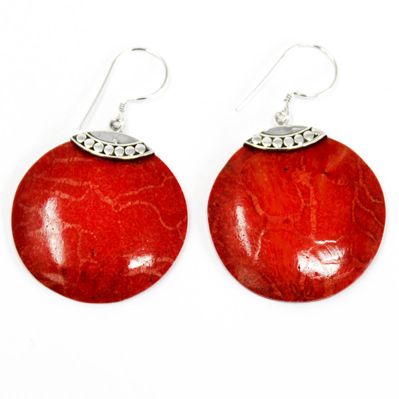 Coral Earrings - Classic Disc