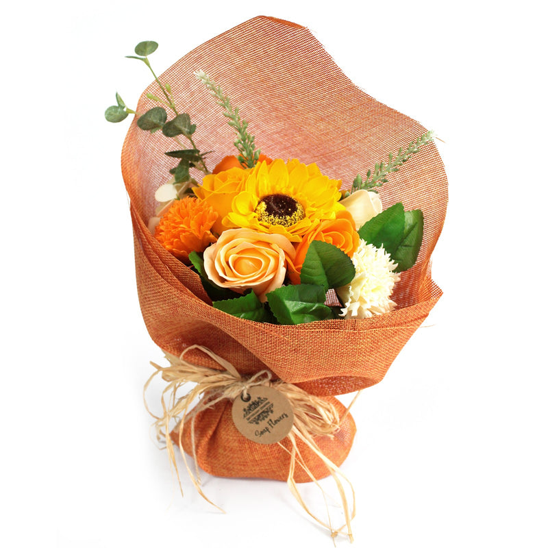 Zeep Bloemen Boeket - Oranje