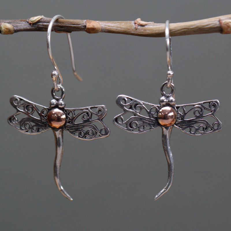 Oorbellen - Zilver & Goud - Dragonflies