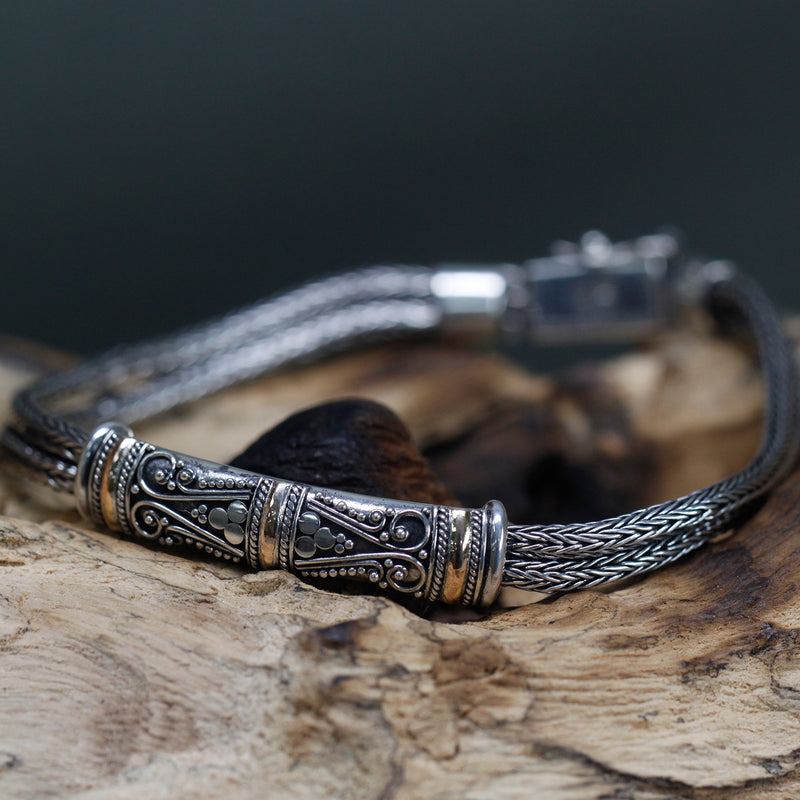 Armband - Zilver & Goud - Unisex Dubbele Ketting