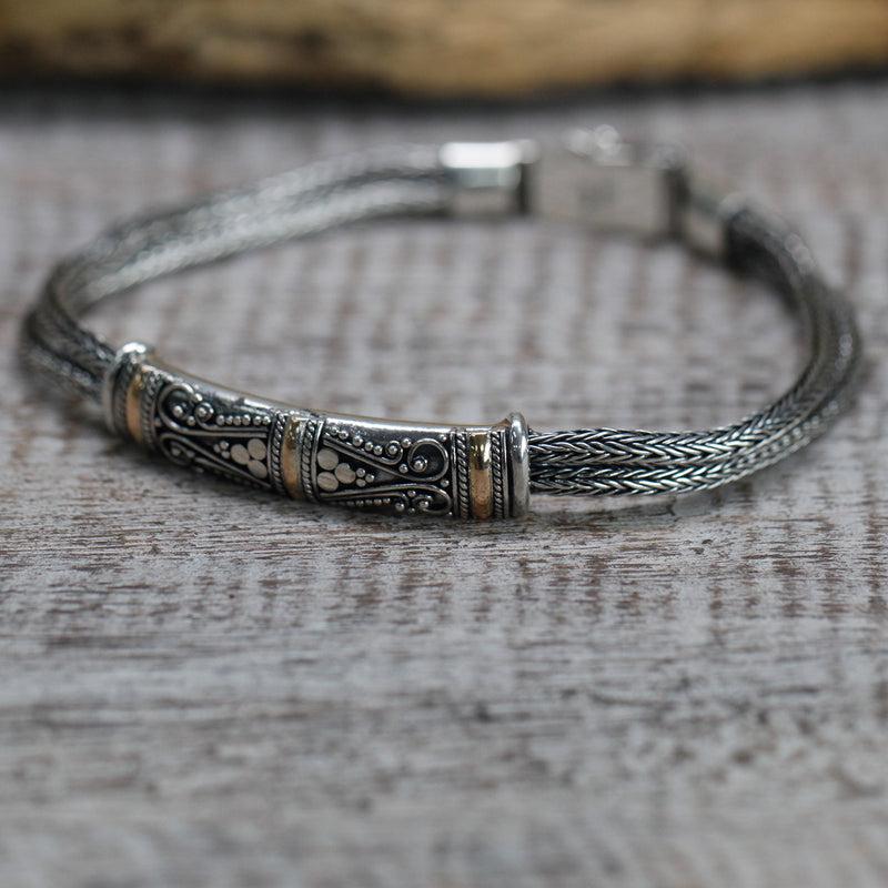 Armband - Zilver & Goud - Unisex Dubbele Ketting