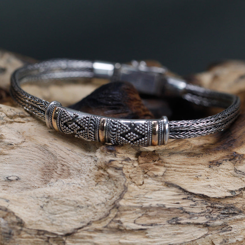 Armband - Zilver & Goud - Unisex Enkele Ketting