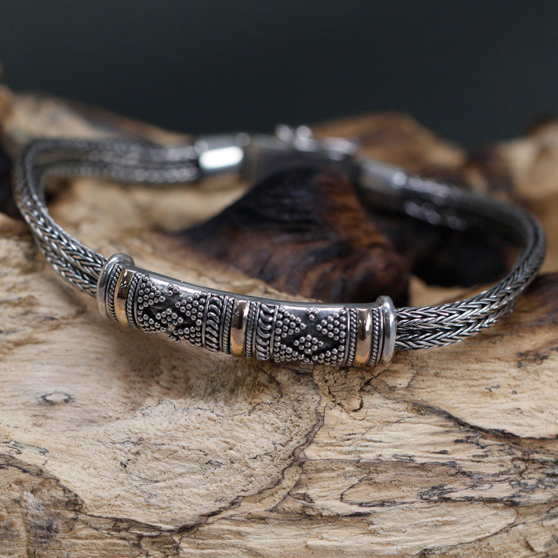 Armband - Zilver & Goud - Unisex Enkele Ketting