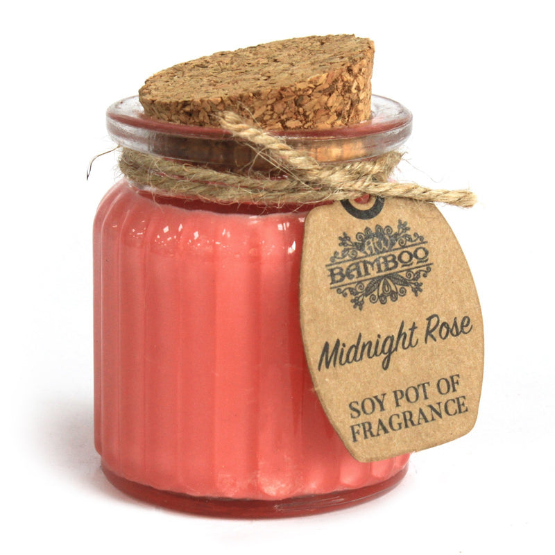 Scented Soy Wax Candles in Glass Jar - Midnight Rose