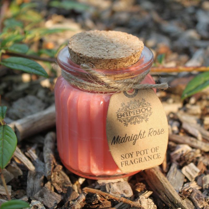 Scented Soy Wax Candles in Glass Jar - Midnight Rose