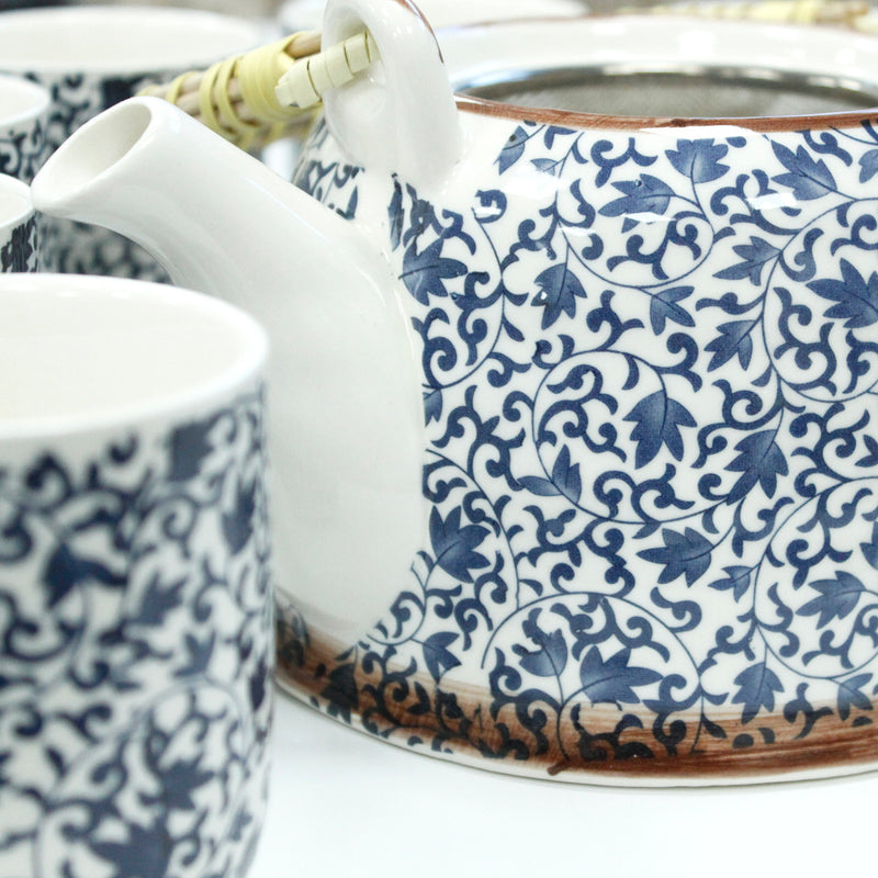 Herbal Tea Pot Set - Blue Pattern