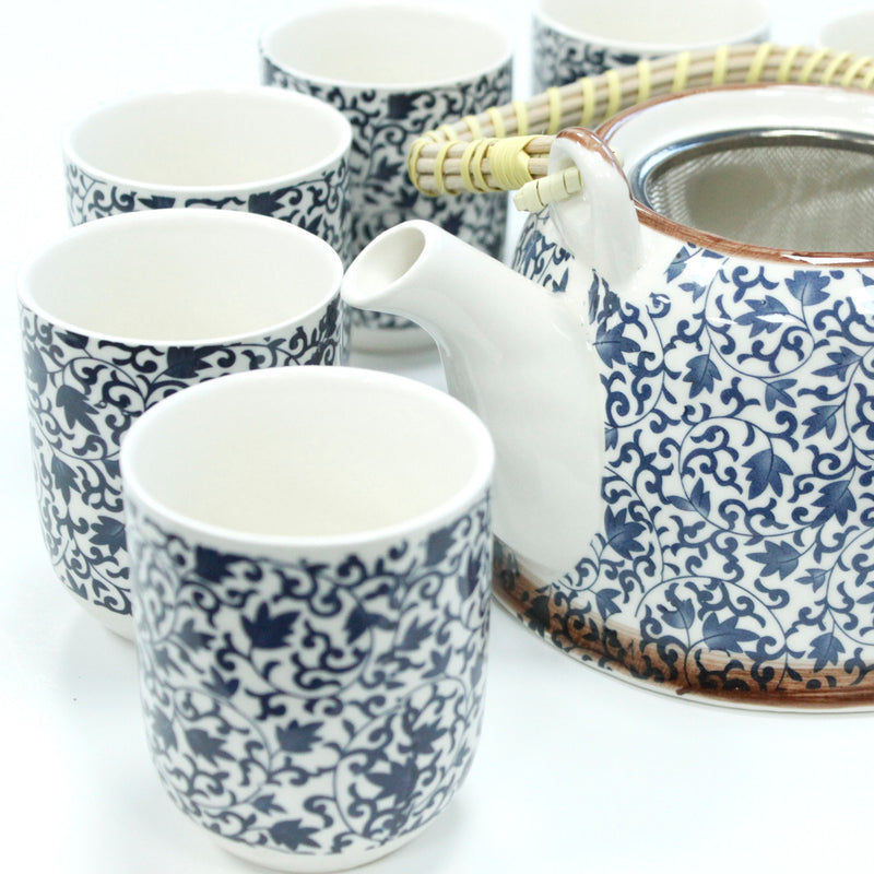 Herbal Tea Pot Set - Blue Pattern