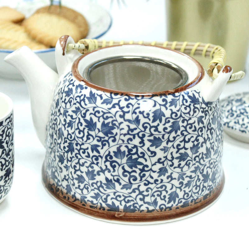 Herbal Tea Pot Set - Blue Pattern