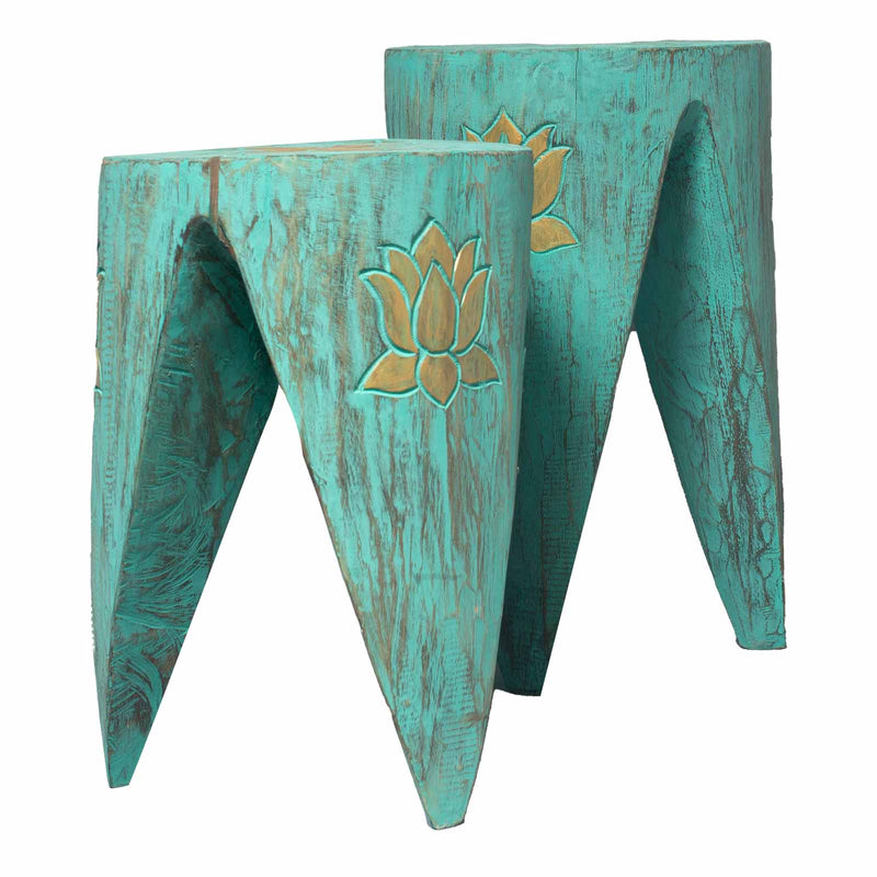 Tribal Interlocking Tafel/Stoel set van 2 - Turquoise