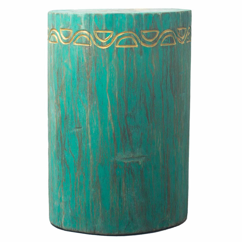 Tribal Stoel / Tafel - Albasia - Turquoise