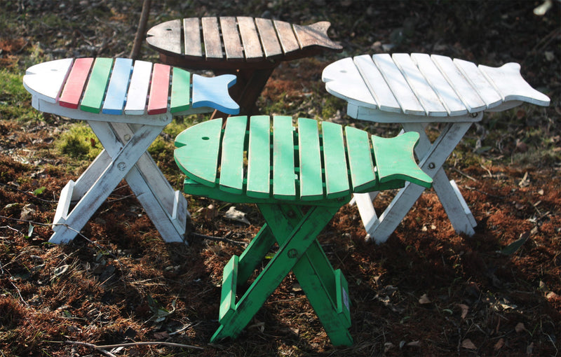 Opklapbare visstoel / tafel - donker hout