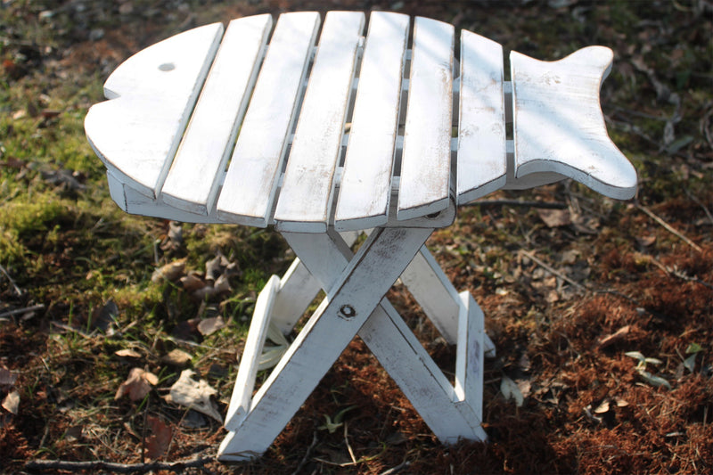 Opklapbare visstoel / tafel - White Wash